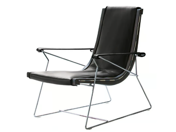 J.J. - Sled base leather armchair with armrests by B&B Italia - view 2